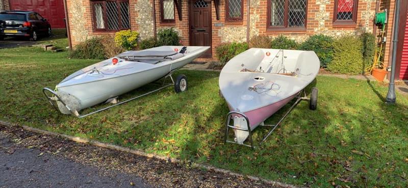 Steve and Sarah's Europes ready to race in 2021 photo copyright Steve Cockerill taken at  and featuring the Europe class