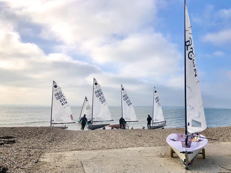Europes at Stokes Bay photo copyright Emma Pearson taken at Stokes Bay Sailing Club and featuring the Europe class