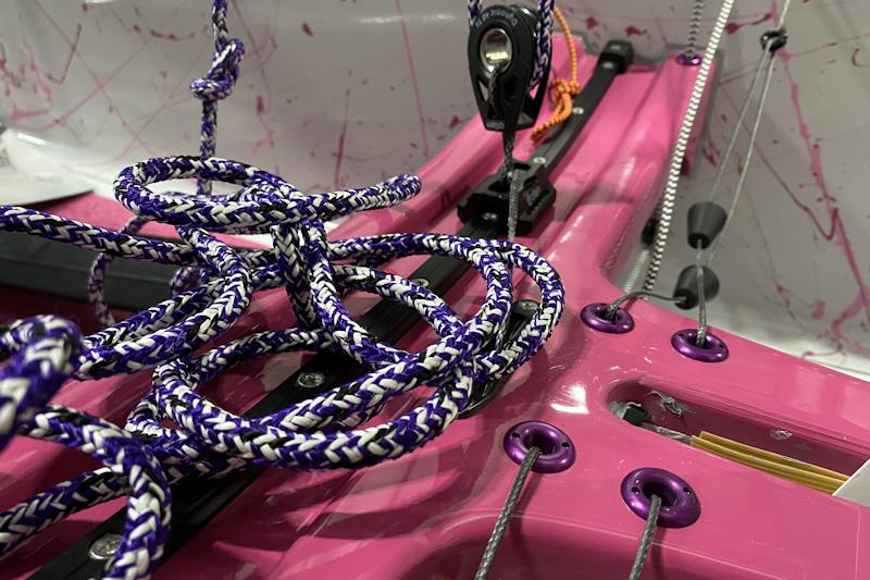 Purple patrol at the RYA Dinghy & Watersports Show 2024 - a (mostly) pink Europe dinghy - photo © Magnus Smith