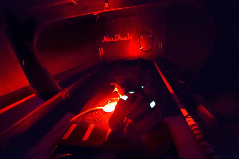 Exposure's red lights aboard Azzam in the Volvo Ocean Race - photo © Matt Knighton / Abu Dhabi Ocean Racing