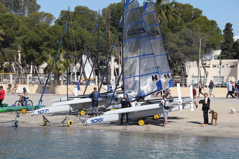 F101's Preparing to launch at Mar Menor, Spain photo copyright Foiling World taken at  and featuring the F101 class