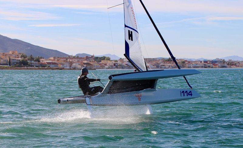 Simon Perry at the F101 End of season Tribal Gathering at Mar Menor photo copyright Foiling World taken at  and featuring the F101 class