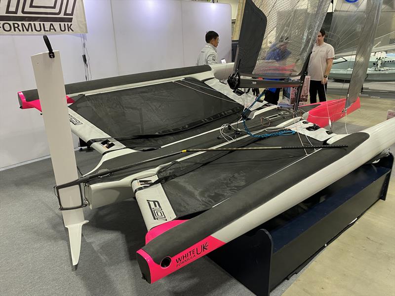 F101 trimaran on display at the RYA Dinghy & Watersports Show 2024 photo copyright Magnus Smith taken at RYA Dinghy Show and featuring the F101 class