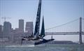 The United States SailGP Team training on their F50 catamaran during their first planned practice session. Race 2 Season 1 SailGP event in San Francisco, California, United States. 22 April 