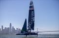 The United States SailGP Team training on their F50 catamaran during their first planned practice session. Race 2 Season 1 SailGP event in San Francisco, California, United States. 22 April 