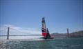 The Great Britain SailGP Team training in the Bay ahead of Race 2 Season 1 SailGP event in San Francisco,