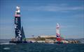 The Great Britain SailGP Team training in the Bay ahead of Race 2 Season 1 SailGP event in San Francisco,