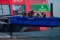 The Great Britain SailGP Team training in the Bay ahead of Race 2 Season 1 SailGP event in San Francisco,