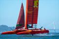 China SailGP team training on their F50 catamaran. Event 2 Season 1 SailGP event in San Francisco