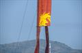 China SailGP Team skippered by Phil Robertson suffers a badly broken wing and has to withdraw from a training session in the bay. Race 2 Season 1 SailGP event in San Francisco,