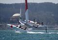 Japan SailGP Team skippered by Nathan Outteridge in action during the first race. Race Day 1 Event 2 Season 1 SailGP event in San Francisco