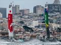 Australia SailGP Team skippered by Tom Slingsby against Japan SailGP Team skippered by Nathan Outteridge in the Match race final. Race Day 2 Event 2 Season 1 SailGP event in San Francisco