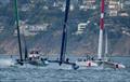 Australia SailGP Team helmed by Tom Slingsby, USA SailGP Team helmed by Jimmy Spithill and Japan SailGP Team helmed by Nathan Outterridge racing in the Grand Final on Race Day 2 of San Francisco SailGP, Season 2