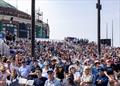 Spectators watch the racing action from the SailGP Race Stadium on Navy Pier on Race Day 2 of the Rolex United States Sail Grand Prix | Chicago © Katelyn Mulcahy / SailGP