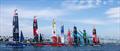 The fleet in action on Race Day 1 of the Oracle Los Angeles Sail Grand Prix at the Port of Los Angeles, in California, USA. 22nd July © Felix Diemer for SailGP