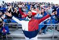 DJ Khaled, SailGP Chief Hype Officer, with spectators in the grandstand in the SailGP Race Stadium on Race Day 1 of the Mubadala New York Sail Grand Prix
