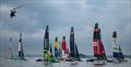 11 of the 12 teams at full chat heading for Mark 1 - Day 2 of the Mubadala New York Sail Grand Prix 