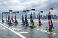 Graphically enhanced video helps explain the sport to fans who aren't sailors - Day 2 of the Mubadala New York Sail Grand Prix 