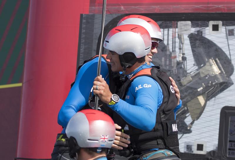 Great Britain team on day 2 of Sydney SailGP photo copyright Lloyd Images / SailGP taken at  and featuring the F50 class