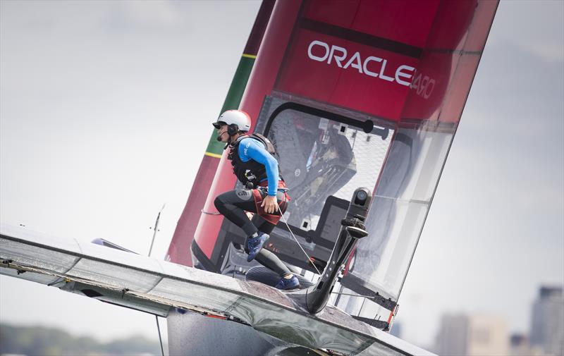 Great Britain team on day 2 of Sydney SailGP photo copyright Lloyd Images / SailGP taken at  and featuring the F50 class