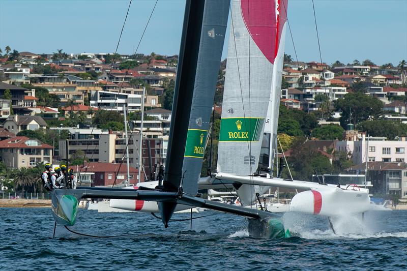 SailGP Australia Team and SailGP Japan Team in pre race for their match race on day two of competition at the Sydney SailGP - photo © Chris Cameron / SailGP