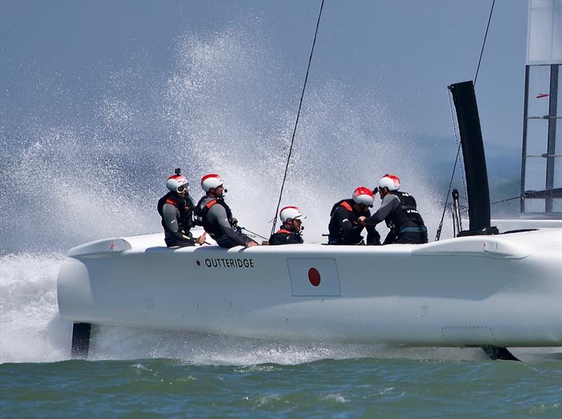 Wednesday high wind practice in the Solent ahead of the Cowes SailGP event photo copyright Tom Hicks / www.solentaction.com taken at  and featuring the F50 class