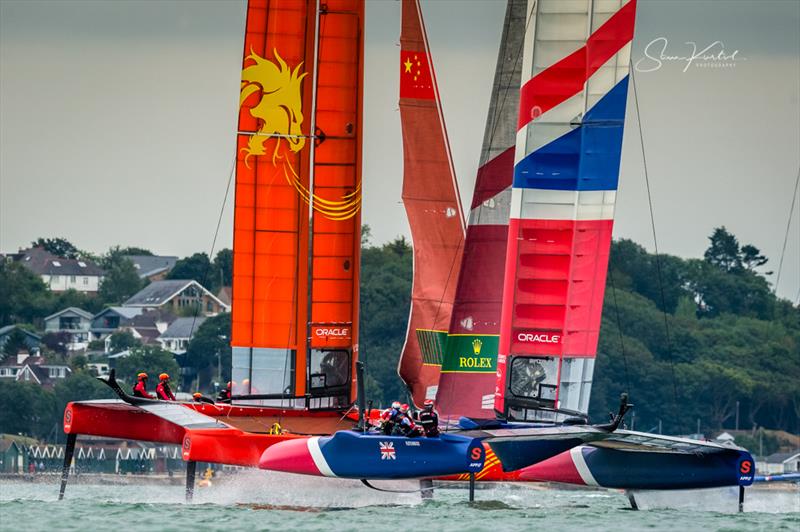 Cowes SailGP practise racing on Thursday evening - photo © Sam Kurtul / www.worldofthelens.co.uk