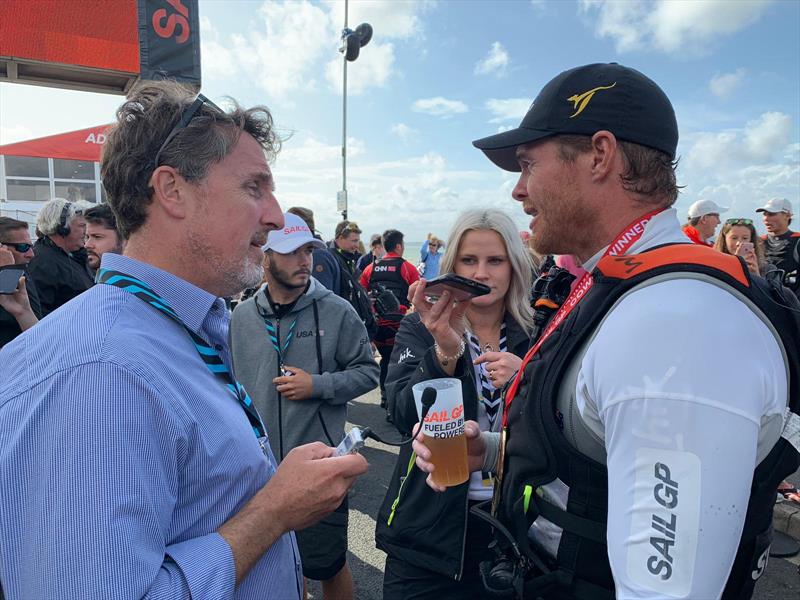 Tom Slingsby interviewed by Andy Rice - photo © SailJuice