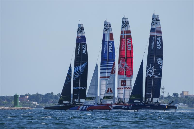 Practice session ahead of Italy SailGP, Event 2, Season 2 in Taranto, Italy photo copyright Thomas Lovelock for SailGP taken at  and featuring the F50 class