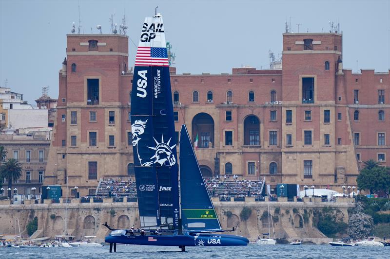Race Day 1 of the Italy SailGP, Event 2, Season 2 in Taranto, Italy photo copyright Bob Martin for SailGP taken at  and featuring the F50 class
