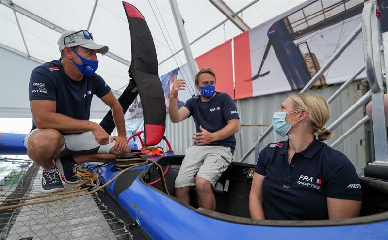 Zara Tindall joins France SailGP Team sailing in Plymouth photo copyright Thomas Lovelock for SailGP taken at  and featuring the F50 class