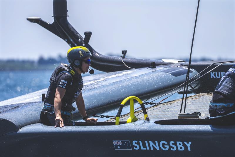 Nina Curtis of Australia SailGP Team in action on the water with the Australia SailGP Team photo copyright Dane Avery for SailGP taken at  and featuring the F50 class