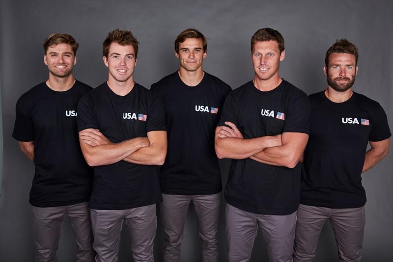 U.S. SailGP team (l-r) Hans Henken, Riley Gibbs, Mac Agnese, Rome Kirby, Dan Morris photo copyright SailGP taken at  and featuring the F50 class