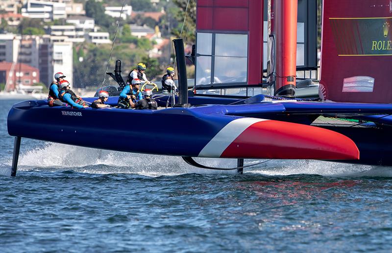 The Brits battle it out with the Aussies photo copyright Crosbie Lorimer taken at Royal Sydney Yacht Squadron and featuring the F50 class