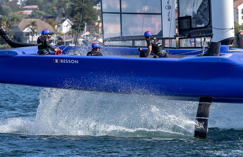Billy Besson drives France SailGP into the gybe - photo © Crosbie Lorimer