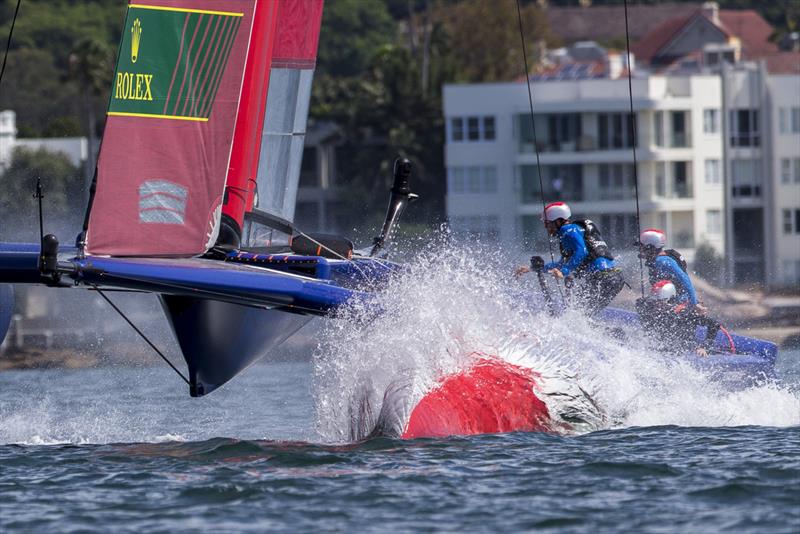 Team GBR splashdown photo copyright Andrea Francolini taken at Royal Sydney Yacht Squadron and featuring the F50 class