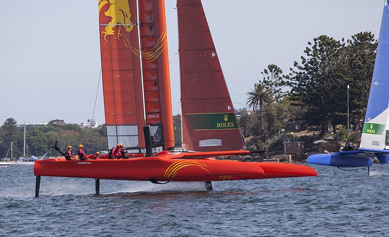 Team China near Shark Island photo copyright John Curnow taken at Royal Sydney Yacht Squadron and featuring the F50 class