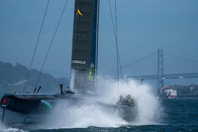 Australia SailGP Team has their first practice for the San Francisco SailGP photo copyright Sam Greenfield taken at  and featuring the F50 class