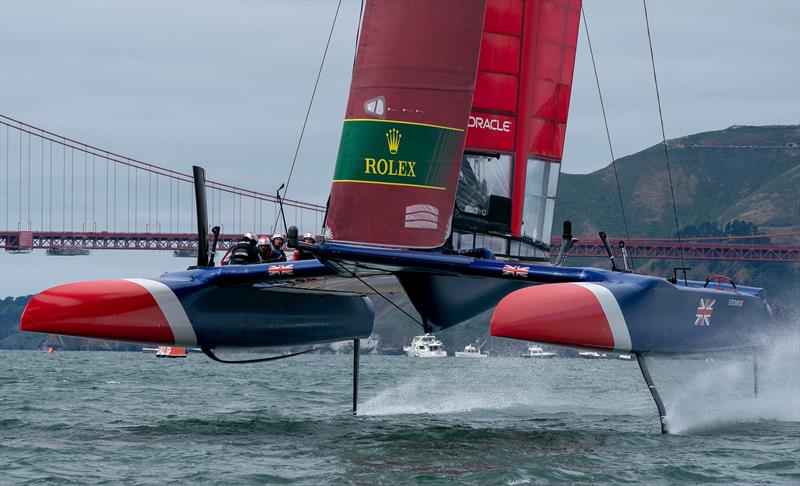Great Britain with the Golden Gate Bridge in the background. Race Day 2 Event 2 Season 1 SailGP event in San Francisco, - photo © Bob Martin for SailGP