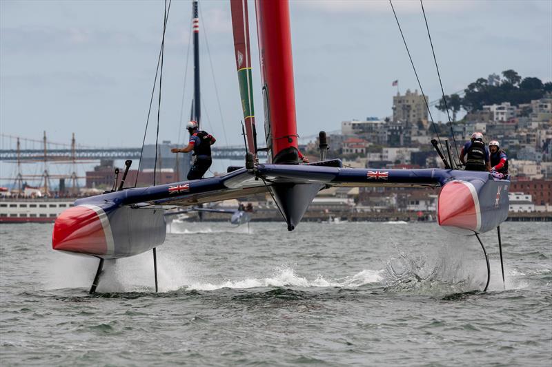 Team GBR helmed by Dylan Fletcher in race four. Race Day 2 Event 2 Season 1 SailGP event in San Francisco photo copyright Chris Cameron taken at Golden Gate Yacht Club and featuring the F50 class