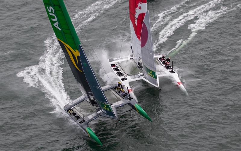 Australia luffs Japan -. Race Day 2 Event 2 Season 1 SailGP event in San Francisco - photo © Jed Jacobsohn for SailGP