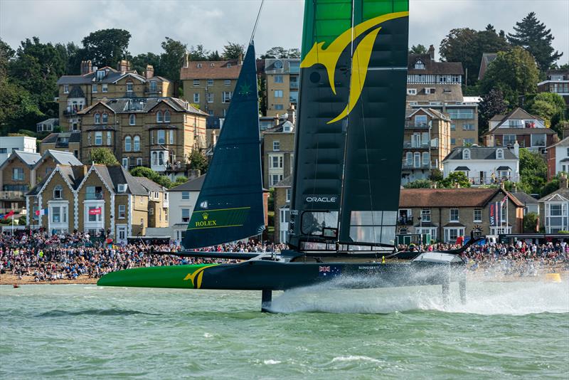 SailGP Team Australia helmed by Tom Slingsby wins Race three. Race Day - Cowes, Day 2, August 11, 2019 photo copyright Chris Cameron for SailGP taken at  and featuring the F50 class