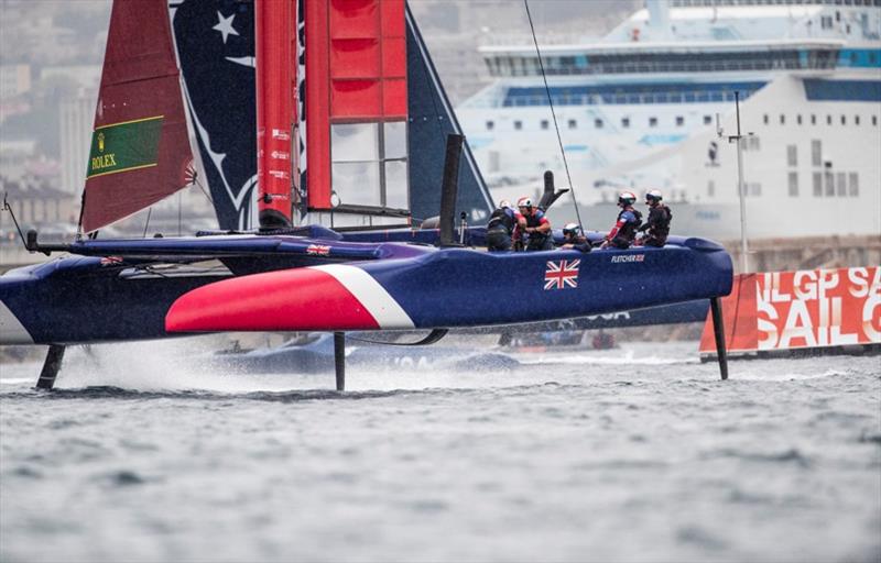 SailGP Team GBR skippered by Dylan Fletcher in action here close to the shore on day 2 of racing. The final SailGP event of Season 1 in Marseille, France - photo © Lloyd Images for SailGP