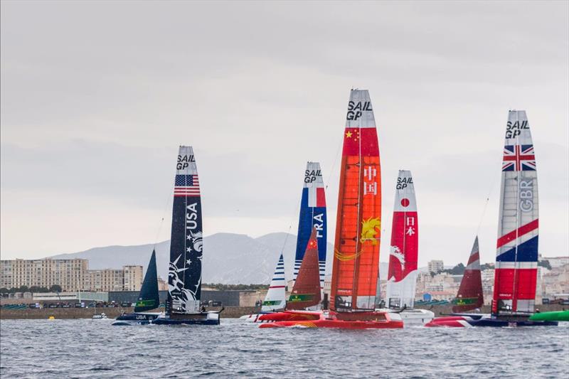 Marseille SailGP Race six start photo copyright Ian Roman for SailGP taken at  and featuring the F50 class