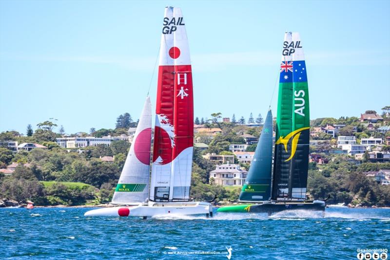 SailGP practice race in Sydney photo copyright Nic Douglass / www.AdventuresofaSailorGirl.com taken at  and featuring the F50 class