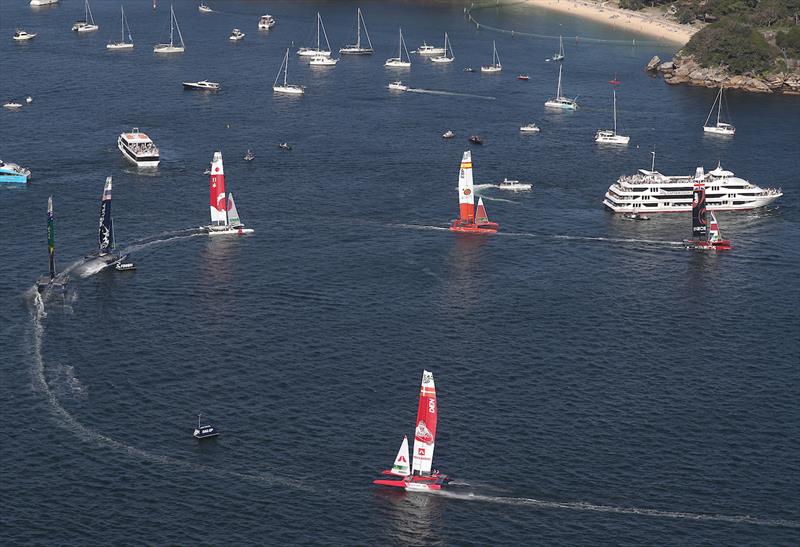 Day 1 of Sydney SailGP photo copyright David Gray for SailGP taken at Royal Sydney Yacht Squadron and featuring the F50 class