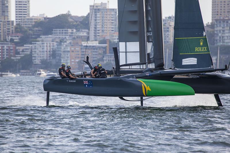 Reigning Champions - Team Australia - 2020 SailGP season opener on Sydney Harbour photo copyright John Curnow taken at Royal Sydney Yacht Squadron and featuring the F50 class