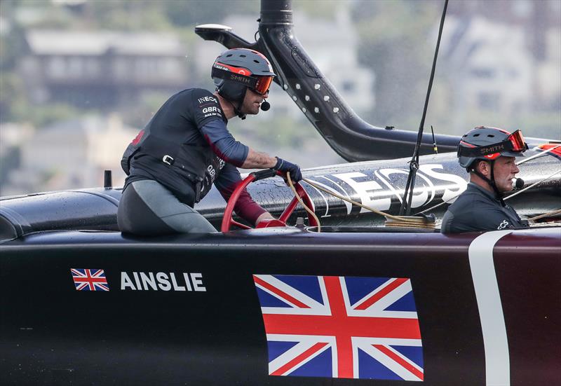 20 years on from his first Gold Medal win on Sydney Harbour Ben Ainslie switches a Laser tiller to a F50 wheel photo copyright Eloi Stichelbaut for SailGP taken at Royal Sydney Yacht Squadron and featuring the F50 class