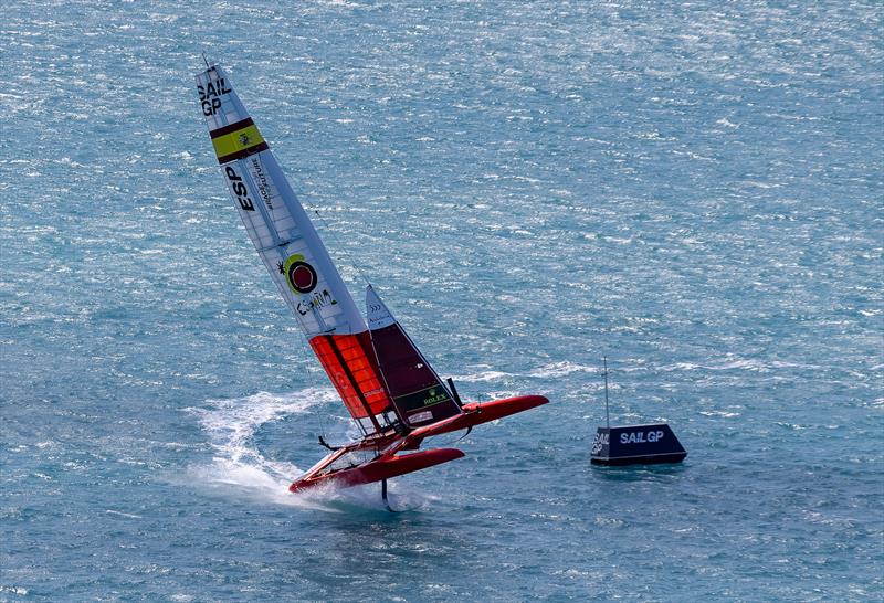 Spain SailGP Team co-helmed by Florian Trittel and Phil Robertson lifts-off during the Bermuda SailGP  - photo © Simon Bruty/SailGP