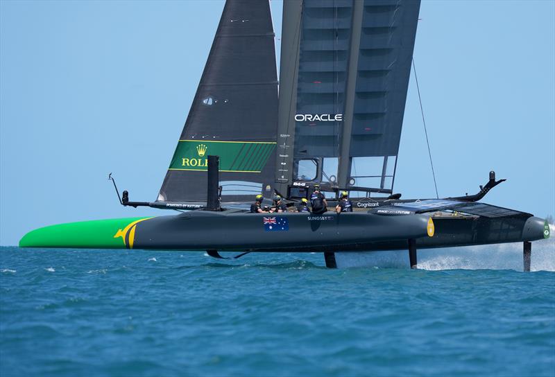 Australia SailGP Team helmed by Tom Slingsby in action during the Bermuda SailGP  photo copyright Thomas Lovelock/ SailGP taken at Royal Bermuda Yacht Club and featuring the F50 class